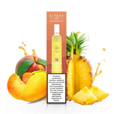 PINEAPPLE PEACH MANGO 20mg - Disposable Vape Pen 2ml - ELFBAR T600